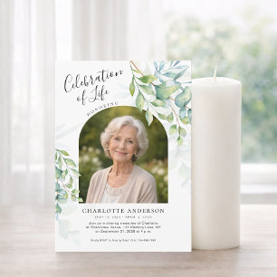 Elegante Eucalyptus Viering van het Leven Foto Kaart