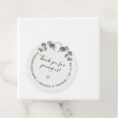 Elegante Eucalyptus Waterverf Monogram Bedankjes Labels (In situ)