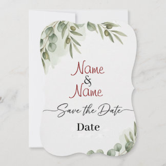 Elegante Eucalyptus Waterverf "Save the Date" Kaar Save The Date