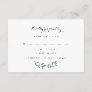 Elegante Eucalyptus Wedding Suite Reactie RSVP Kaartje