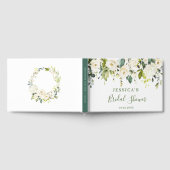 Elegante Eucalyptus Witte Rozen Bruidsdouche Gastenboek (Volledig)