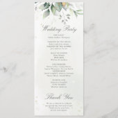 Elegante Eucalyptusbladeren Groene Goud Huwelijk Programma (Achterkant)