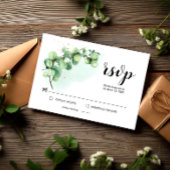 Elegante Eucalyptusbladeren Groene Huwelijks RSVP
