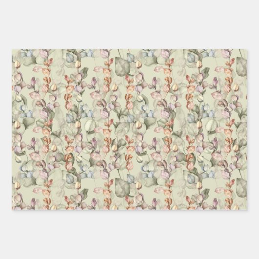 Elegante Eucalyptusbladeren Inpakpapier Vel (Voorkant)