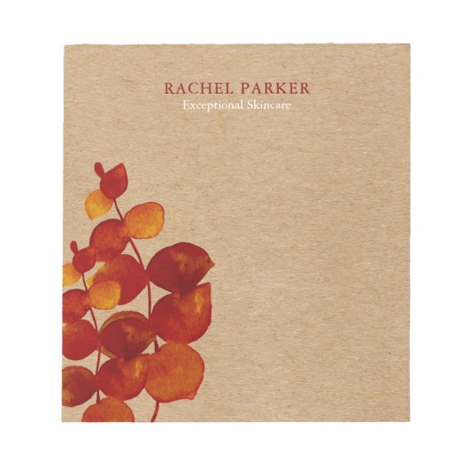 Elegante Eucalyptusbladeren Rustiek Kraft Notitieblok (Voorkant)