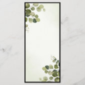 Elegante Eucalyptusbladeren Rustieke Budget Diner Menu (Achterkant)