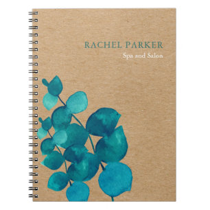 Elegante Eucalyptusbladeren Rustieke Kraft Notitieboek