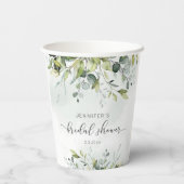 Elegante eucalyptusbruiloft met blad papieren bekers (Achterkant)