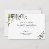 Elegante Eucalyptusgroen PHOTO Bedankkaart (Achterkant)