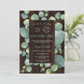 Elegante Eucalyptuslijst Na I DO Trouw BBQ Kaart (Staand voorkant)