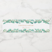 Elegante Eukalyptus Kranz Waterfles Etiket (Enkel label)