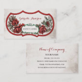 Elegante evenementenplanner Red Rose Floral Visitekaartje (Voorkant / Achterkant)