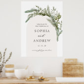 Elegante Evergreen Arch Wedding Welkom Poster (Keuken)
