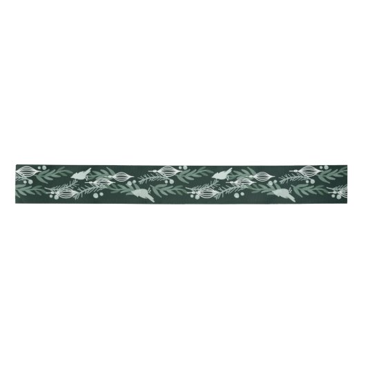 Elegante Evergreen Garland Kardinaal Holiday Lint (Voorkant)