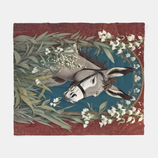 Elegante ezel en Lily van de vallei bloemen Fleece Deken (Voorkant (Horizontaal))