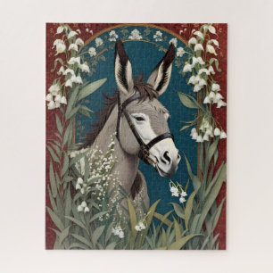 Elegante ezel en Lily van de vallei bloemen Legpuzzel