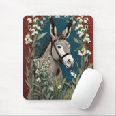 Elegante ezel en Lily van de vallei bloemen Muismat (Met muis)