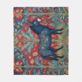 Elegante ezel William Morris geïnspireerd Patterne Fleece Deken (Voorkant)