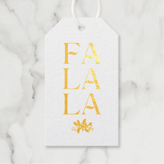 Elegante Fa La Kerstmis foto gepersonaliseerd Cadeaulabels (Voorkant)
