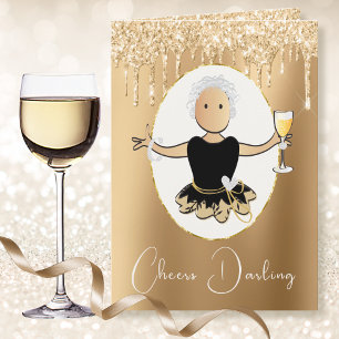 Elegante Fabulous Zwarte Gouden Volwassen Vrouw Ve Kaart