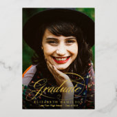 Élégante Faire-part de graduation en calligraphie (Recto)