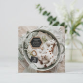 Elégante faire-part de grossesse de girafe blanche (Debout devant)