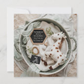 Elégante faire-part de grossesse de girafe blanche (Devant)