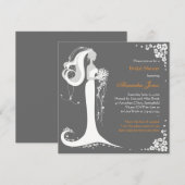 Élégante Faire-part de la Fête de l'mariée des épo (Devant / Derrière)