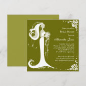 Élégante Faire-part de la Fête de l'mariée des épo (Devant / Derrière)