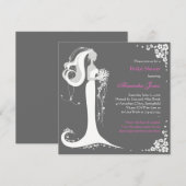 Élégante Faire-part de la Fête de l'mariée des épo (Devant / Derrière)