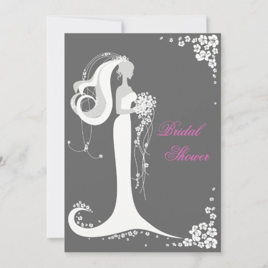 Élégante Faire-part de la Fête de l'mariée des épo (Devant)