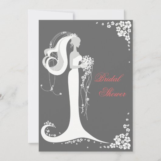 Élégante Faire-part de la Fête de l'mariée des épo (Devant)