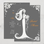 Élégante Faire-part de la Fête de l'mariée des épo (Devant / Derrière)