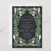 Élégante Faire-part de mariage Art nouveau Magpie (Devant)