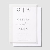 Élégante Faire-part de mariage classique noir et b (Compenser)