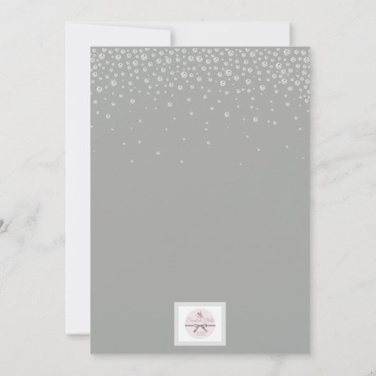 Elégante Faire-part de mariage d'argent et de mauv (Dos)