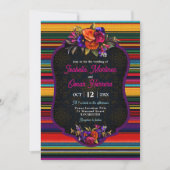 Élégante faire-part de mariage de fleurs mexicaine (Devant)