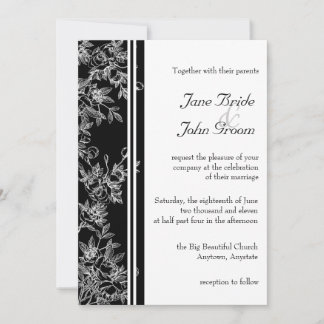 Élégante Faire-part de mariage de la Rose noire et