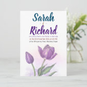 Elégante Faire-part de mariage de tulipe aquarelle (Debout devant)
