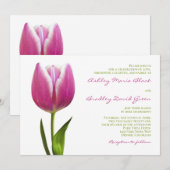 Élégante Faire-part de mariage de tulipe rose (Devant / Derrière)