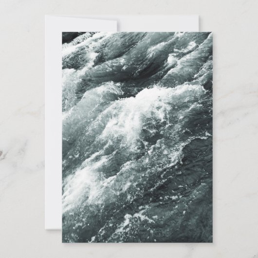 Elégante Faire-part de mariage de vagues bleu océa (Dos)