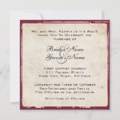 Élégante Faire-part de mariage de vin pourpre (Devant)