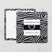 Élégante Faire-part de mariage de Zebra Stripe (Devant / Derrière)