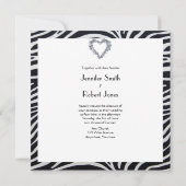 Élégante Faire-part de mariage de Zebra Stripe (Dos)