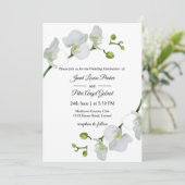 Elégante Faire-part de mariage d'orchidées blanche (Debout devant)