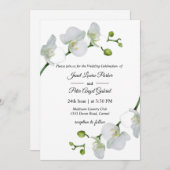 Elégante Faire-part de mariage d'orchidées blanche (Devant / Derrière)
