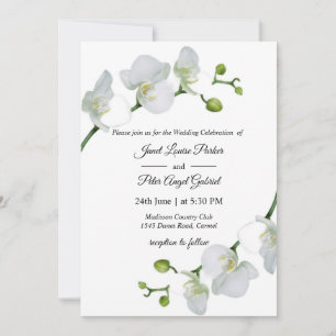 Elégante Faire-part de mariage d'orchidées blanche