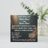 Elégante faire-part de mariage dorée turquoise (Debout devant)