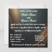 Elégante faire-part de mariage dorée turquoise (Devant)