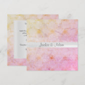 Elégante Faire-part de mariage en marbre rose pêch (Devant / Derrière)